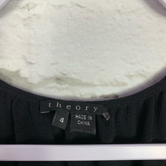 Theory Jillyn Silhouette Wool Silk Black Dress 4 - Picture 7 of 8